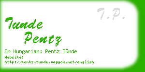 tunde pentz business card